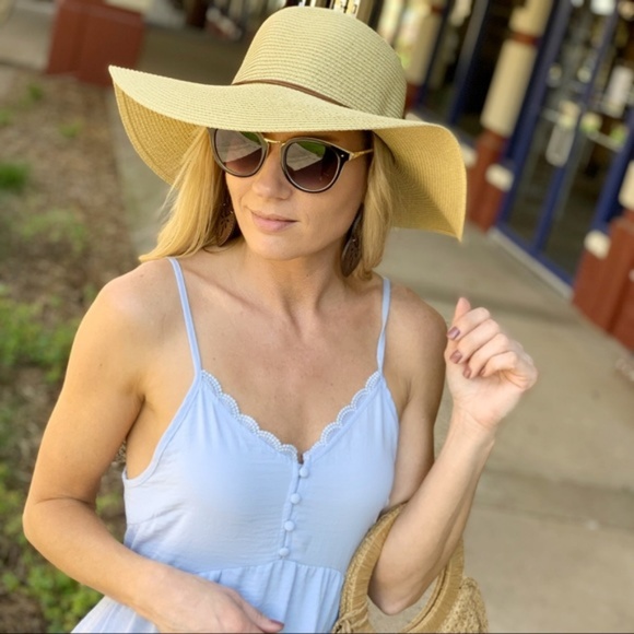 Tan Floppy Hat with suede fringe detail - Picture 5 of 5